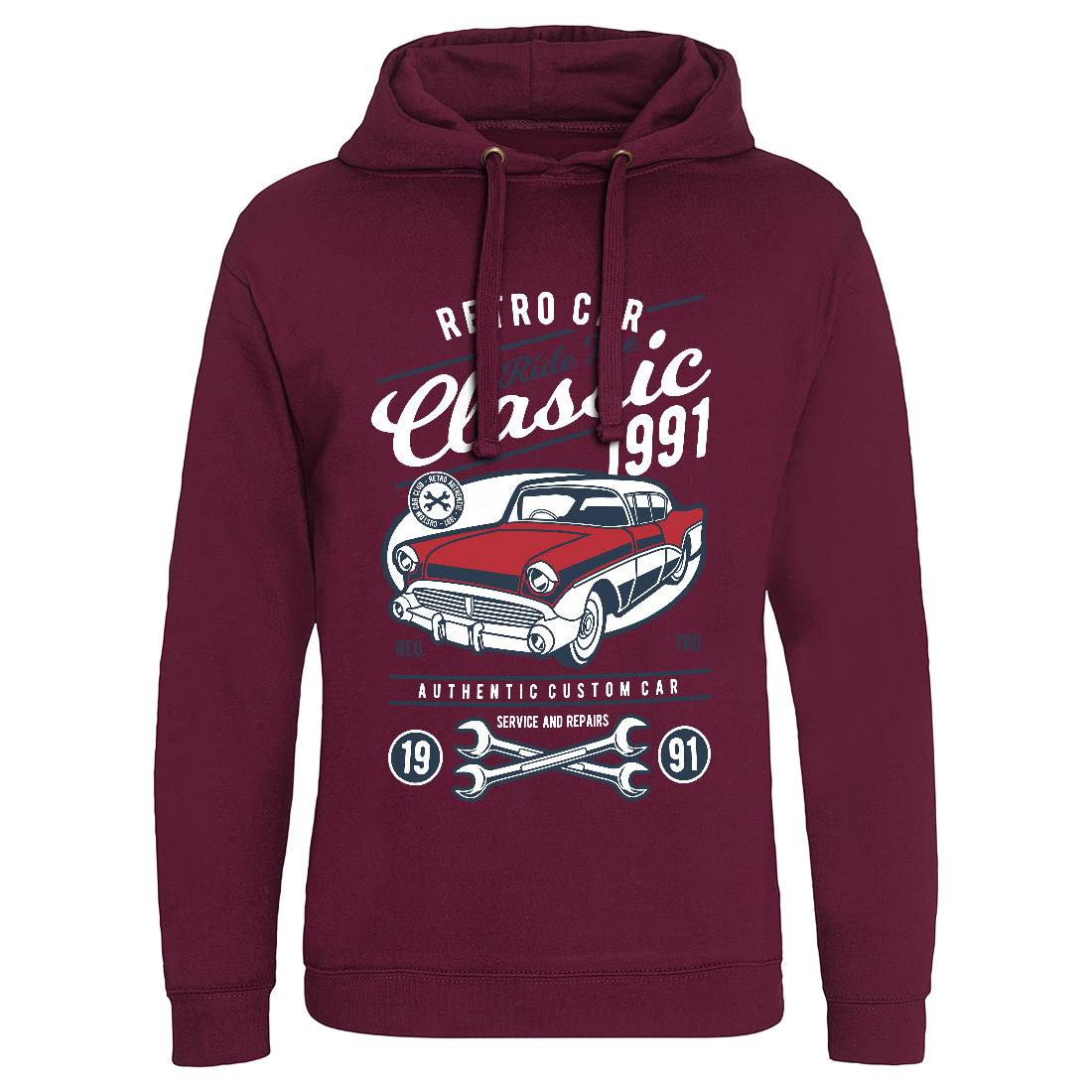 Retro Classic Mens Hoodie Without Pocket Cars D564