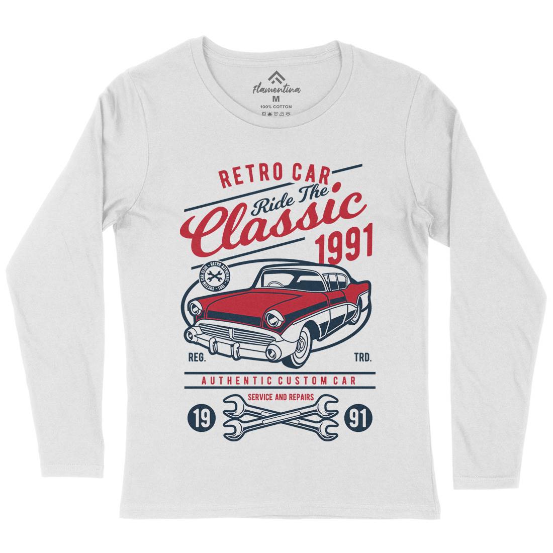 Retro Classic Womens Long Sleeve T-Shirt Cars D564