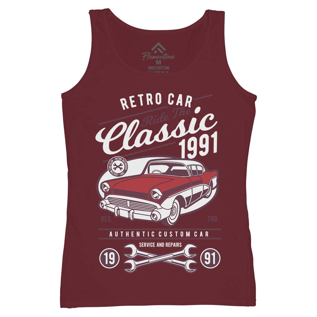 Retro Classic Womens Organic Tank Top Vest Cars D564