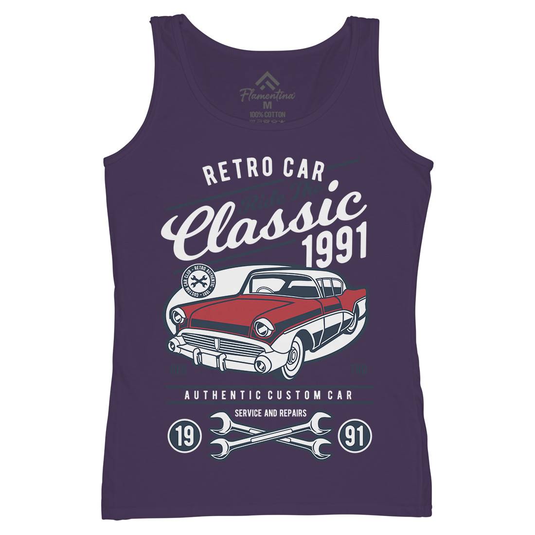 Retro Classic Womens Organic Tank Top Vest Cars D564