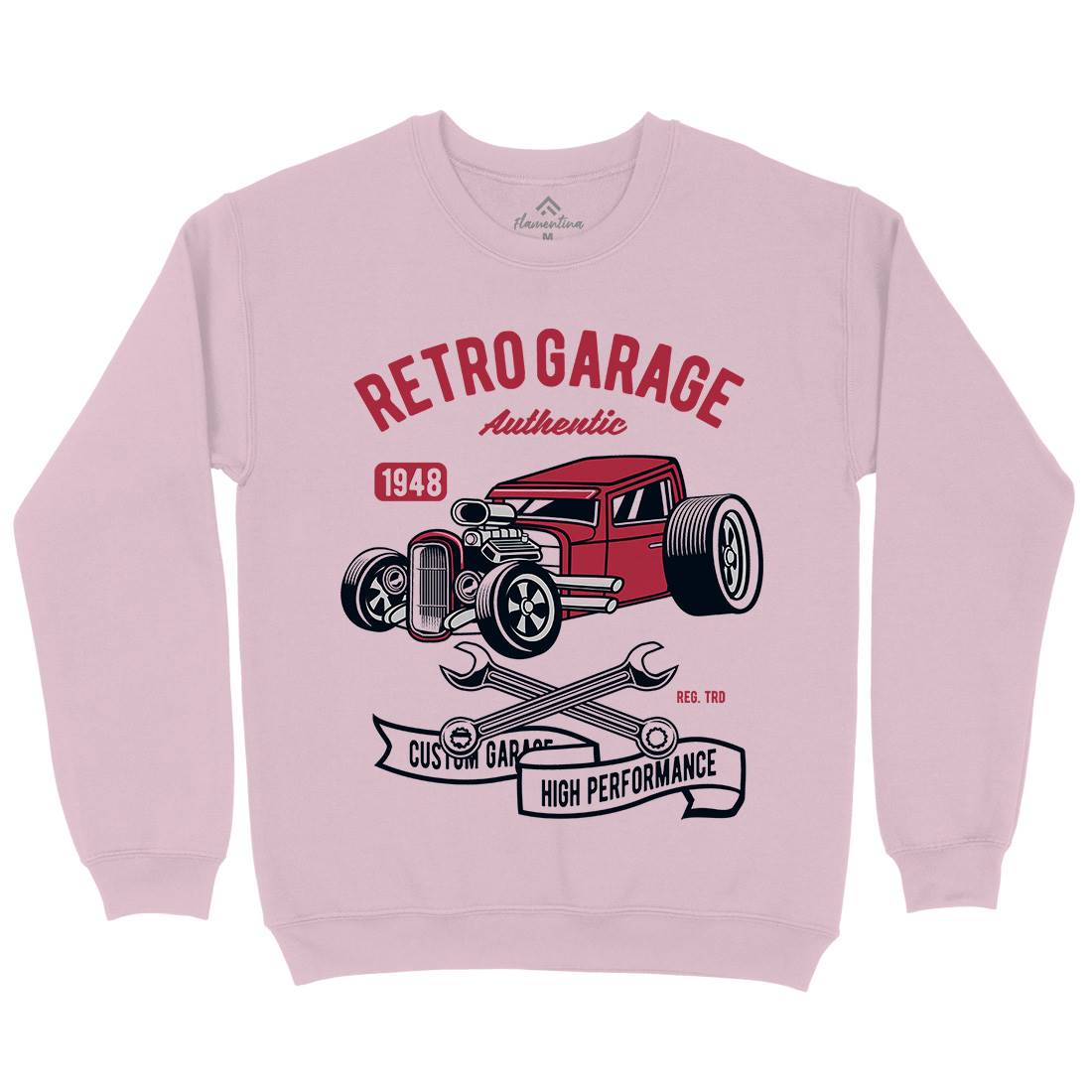 Retro Garage Hotrod Kids Crew Neck Sweatshirt Cars D565