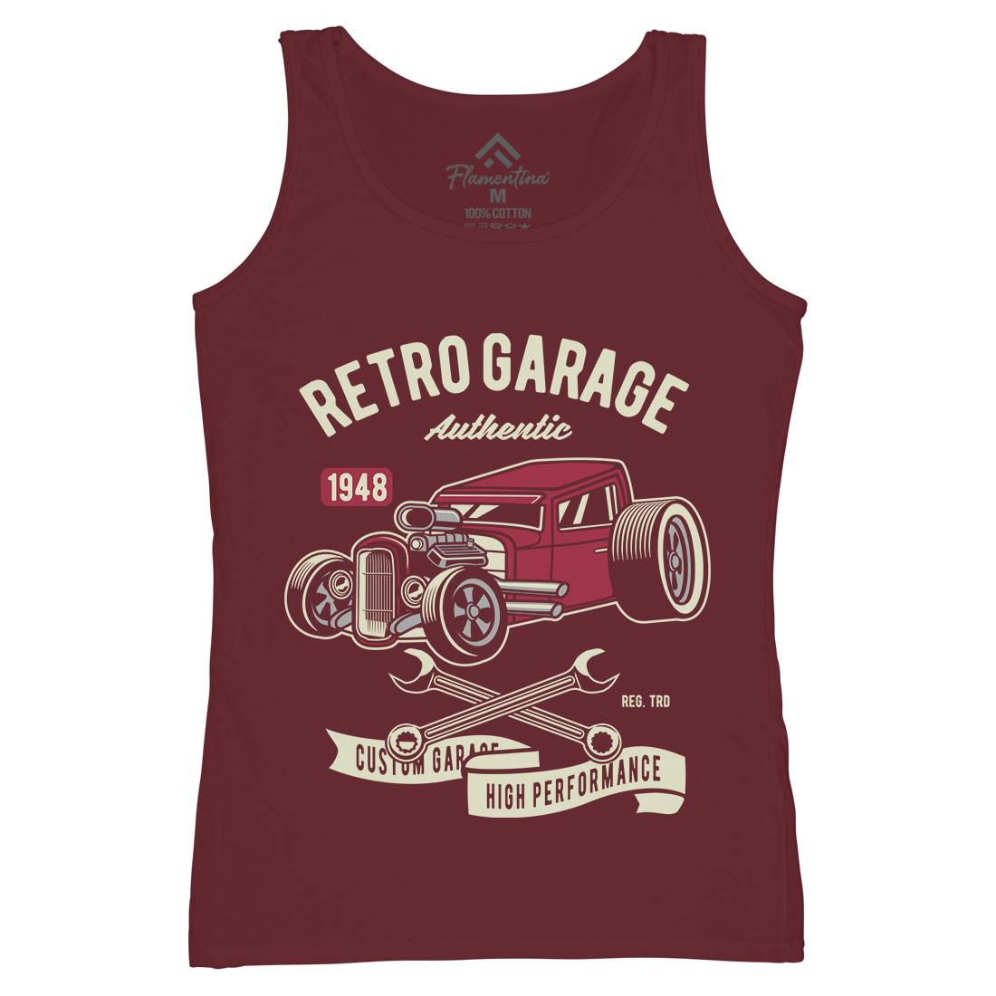 Retro Garage Hotrod Womens Organic Tank Top Vest Cars D565