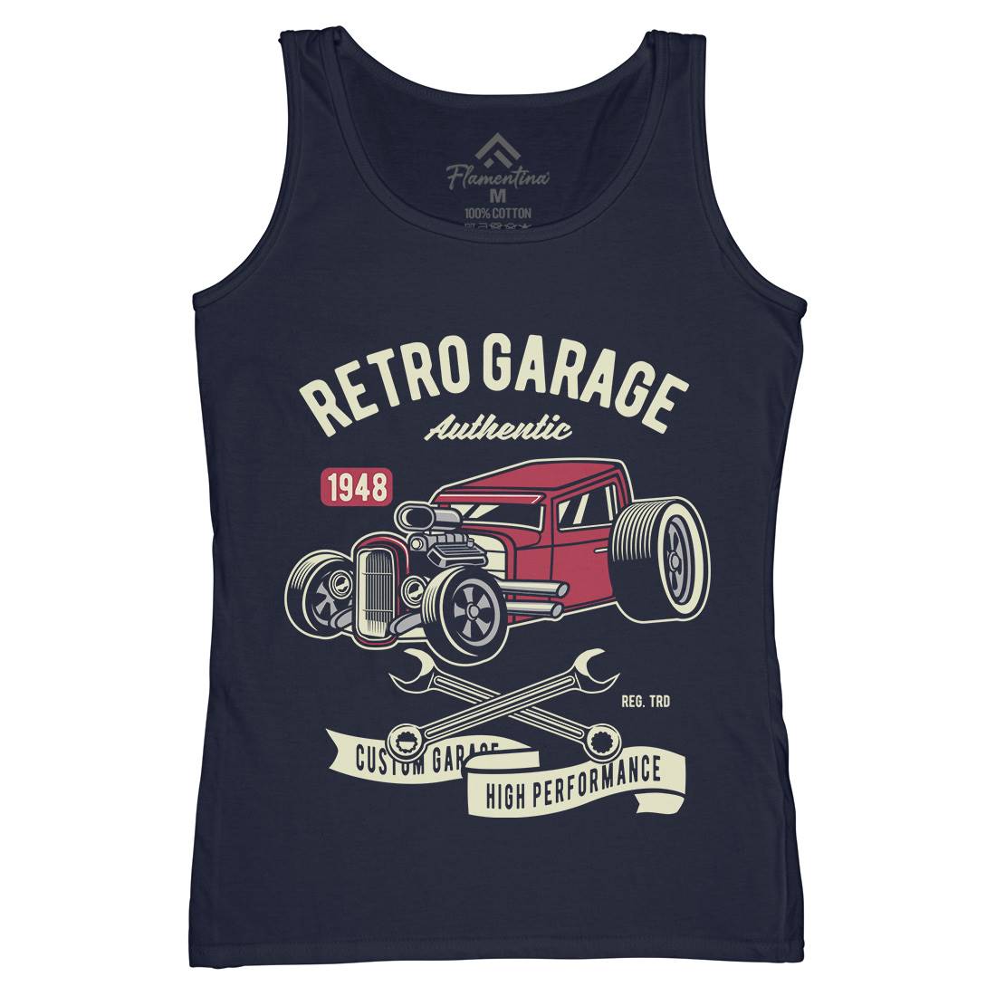 Retro Garage Hotrod Womens Organic Tank Top Vest Cars D565