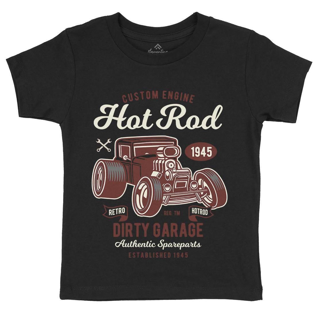 Retro Hotrod Kids Crew Neck T-Shirt Cars D566