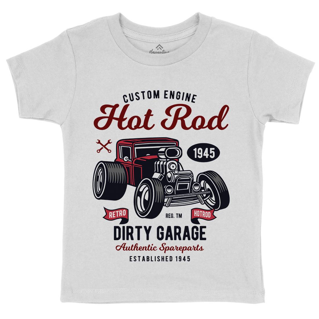 Retro Hotrod Kids Crew Neck T-Shirt Cars D566