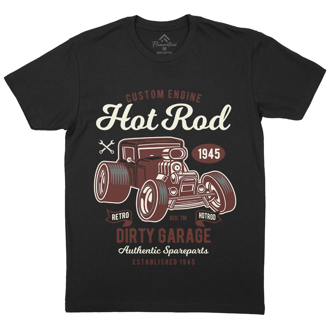 Retro Hotrod Mens Crew Neck T-Shirt Cars D566