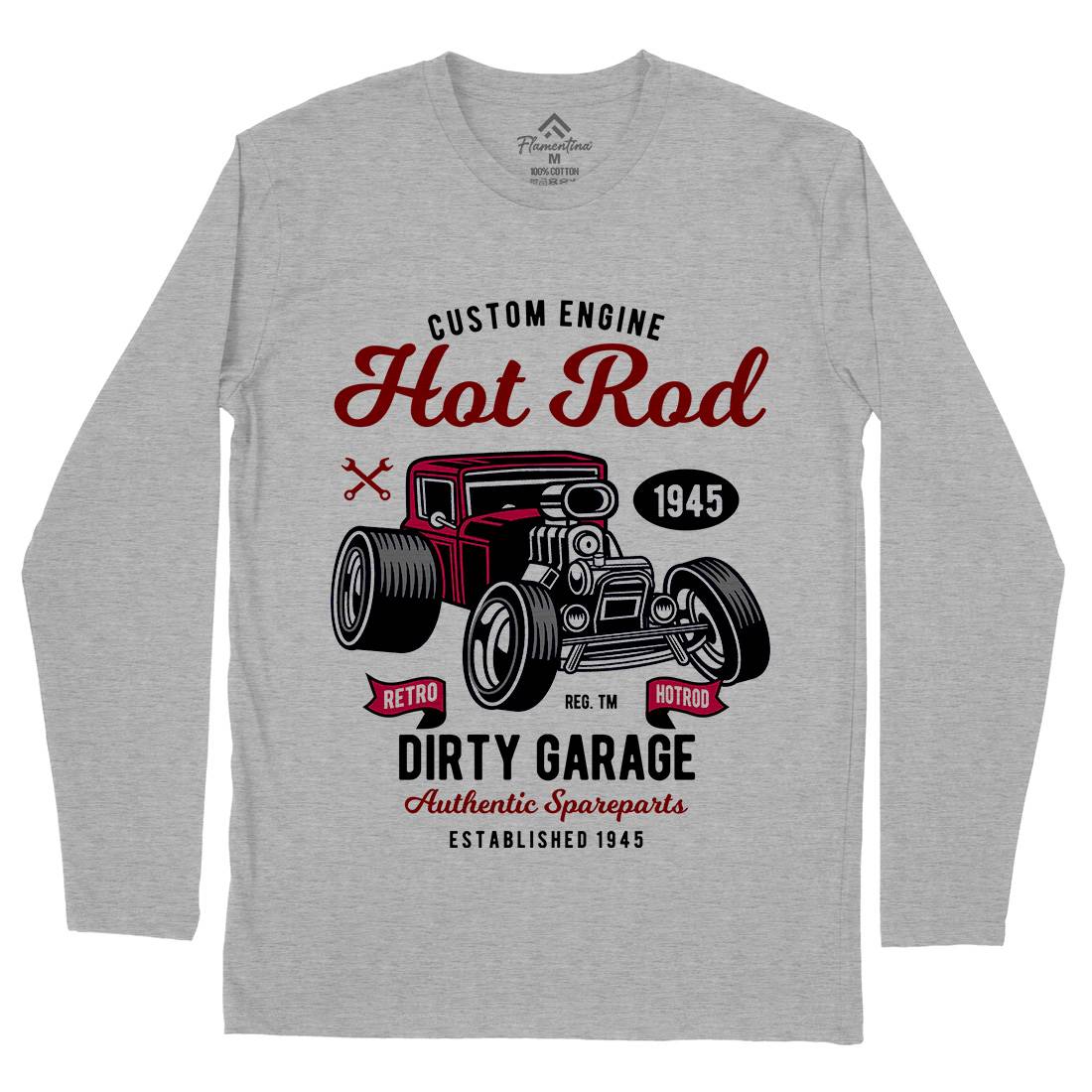 Retro Hotrod Mens Long Sleeve T-Shirt Cars D566