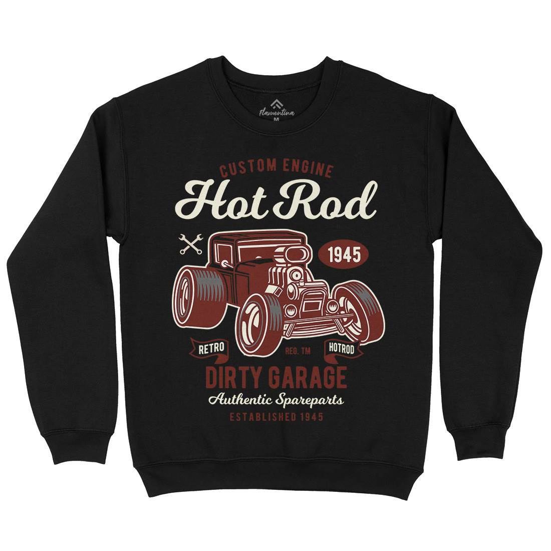 Retro Hotrod Mens Crew Neck Sweatshirt Cars D566