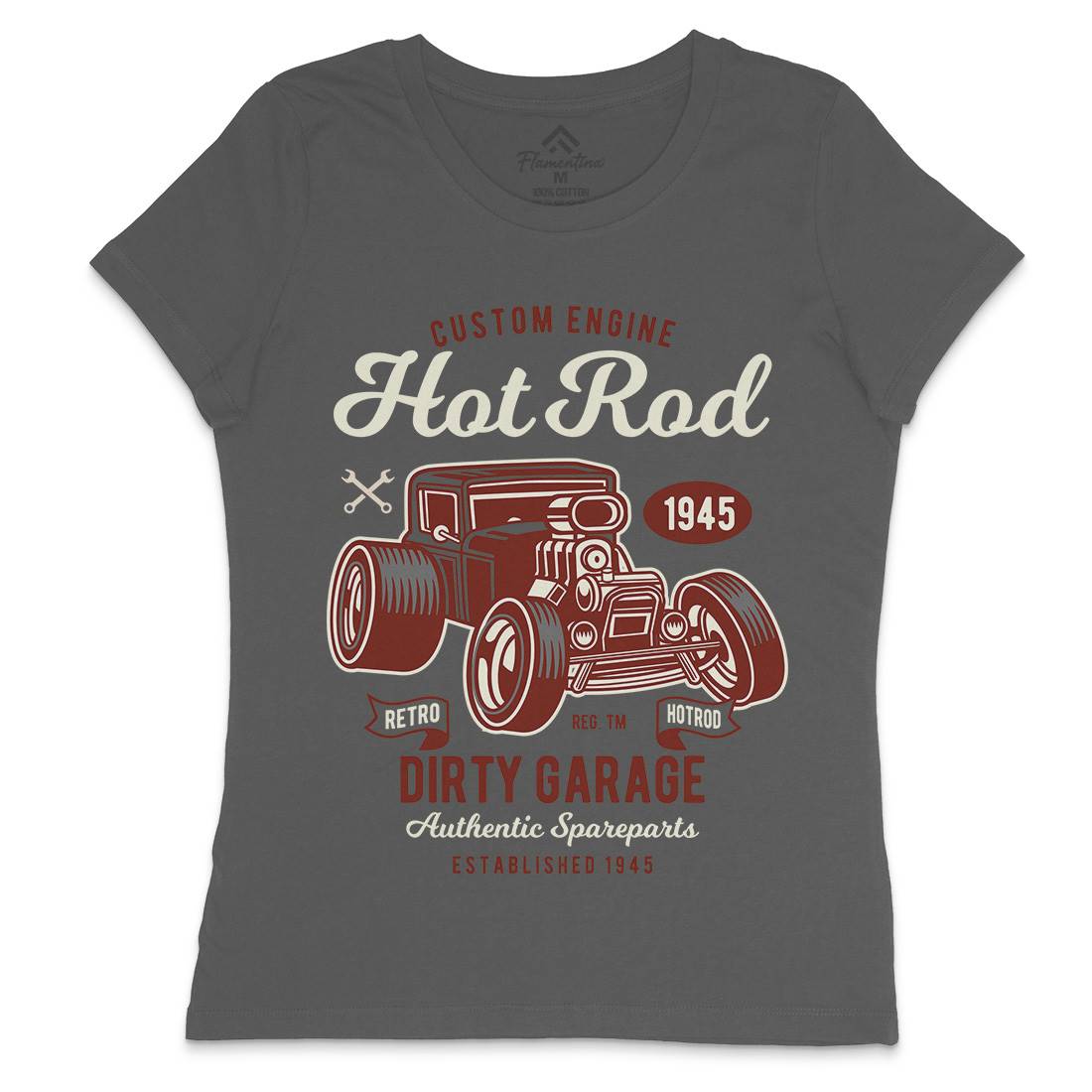 Retro Hotrod Womens Crew Neck T-Shirt Cars D566