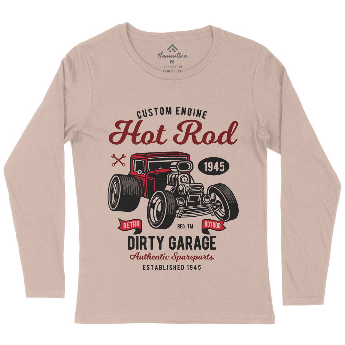 Retro Hotrod Womens Long Sleeve T-Shirt Cars D566
