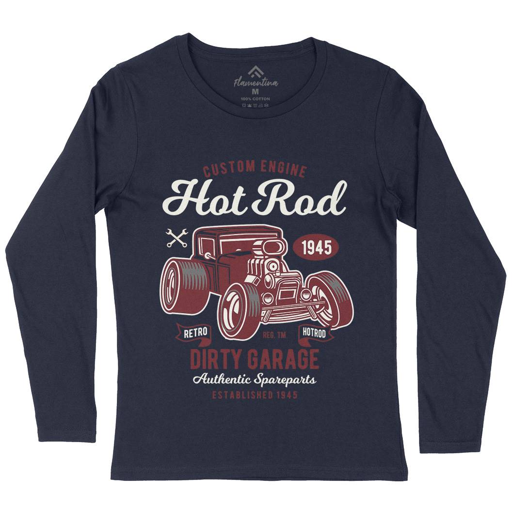 Retro Hotrod Womens Long Sleeve T-Shirt Cars D566