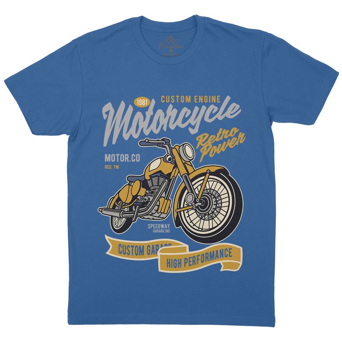 Retro Power Mens Crew Neck T-Shirt Motorcycles D567