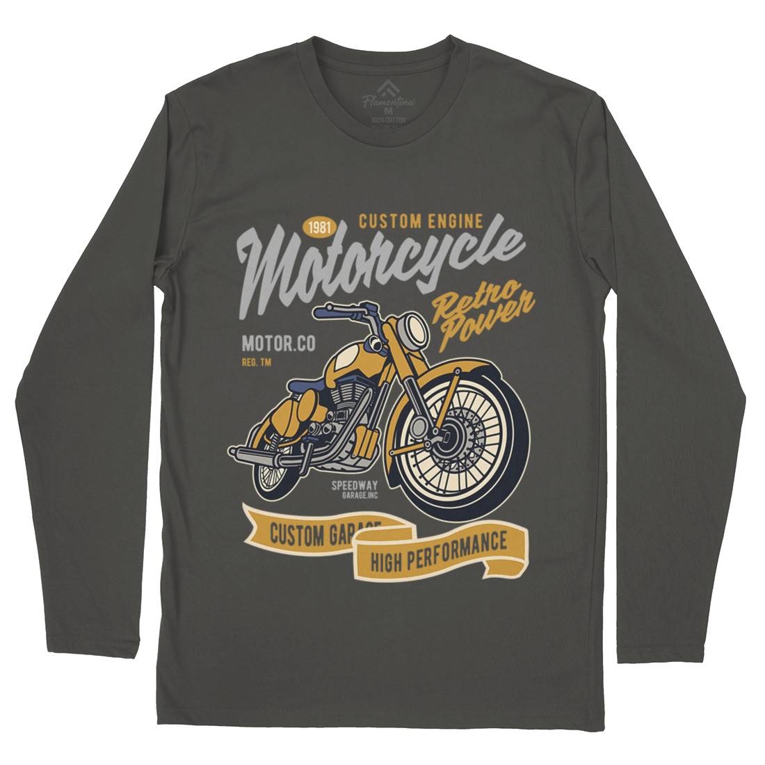 Retro Power Mens Long Sleeve T-Shirt Motorcycles D567