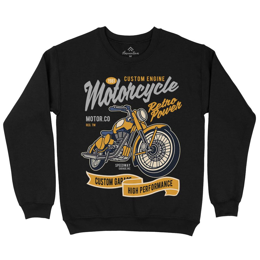 Retro Power Mens Crew Neck Sweatshirt Motorcycles D567