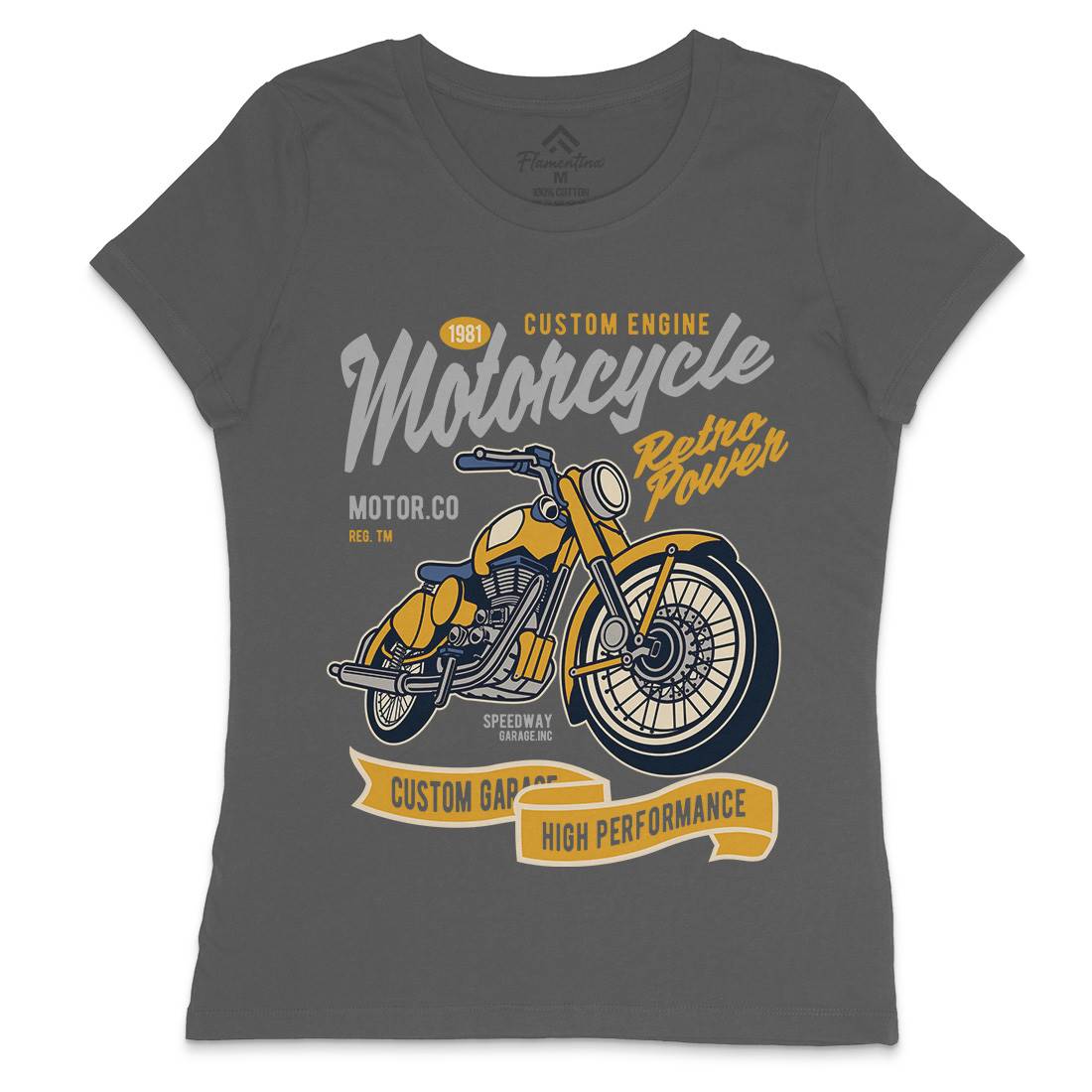 Retro Power Womens Crew Neck T-Shirt Motorcycles D567