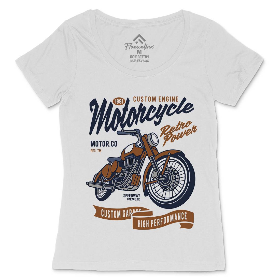 Retro Power Womens Scoop Neck T-Shirt Motorcycles D567