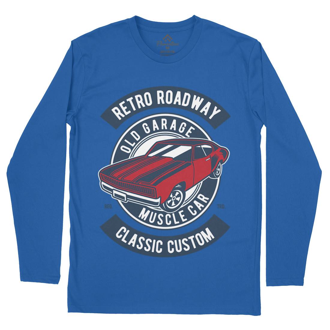 Retro Roadway Mens Long Sleeve T-Shirt Cars D568