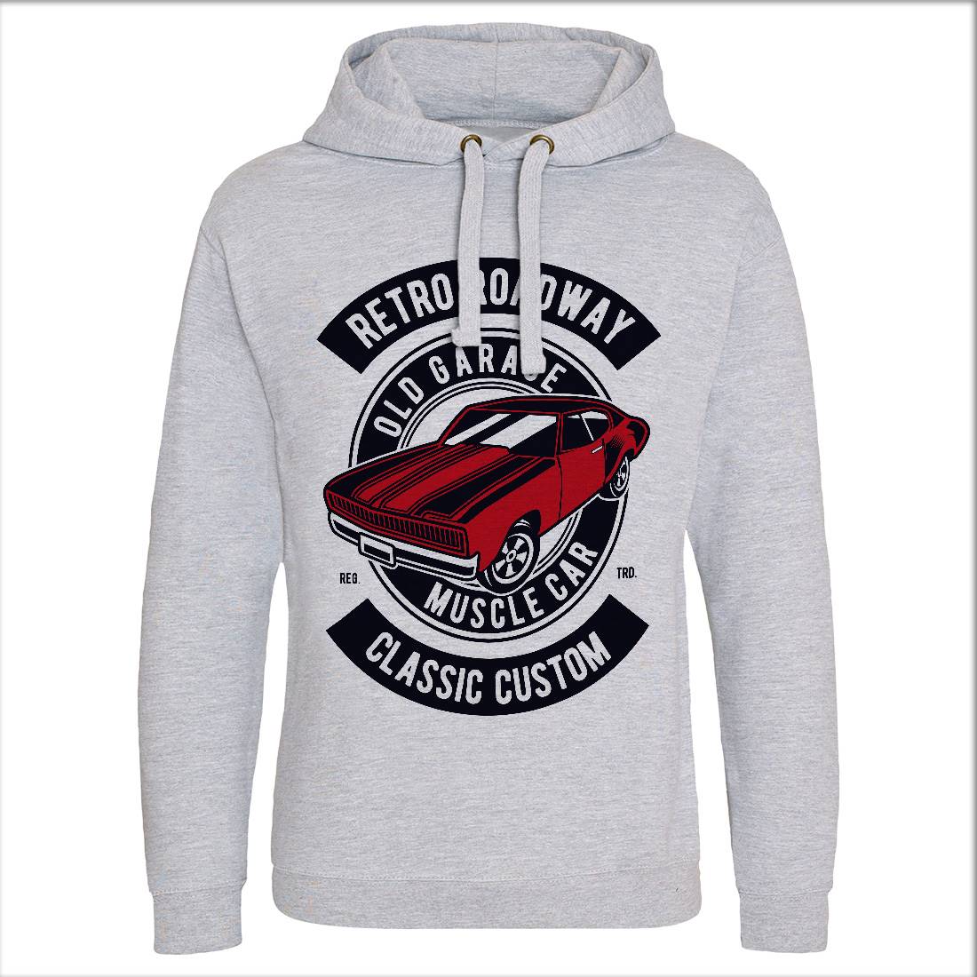 Retro Roadway Mens Hoodie Without Pocket Cars D568