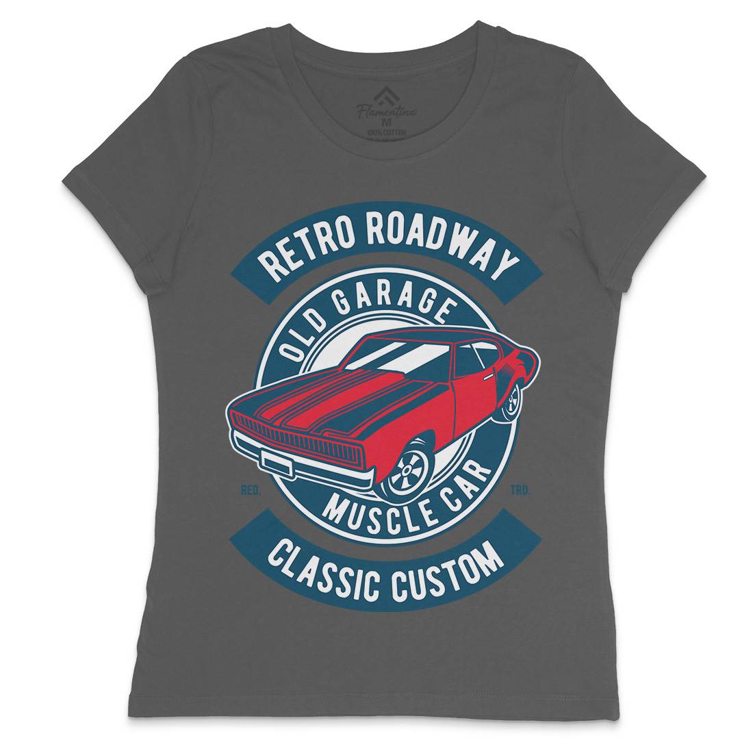 Retro Roadway Womens Crew Neck T-Shirt Cars D568