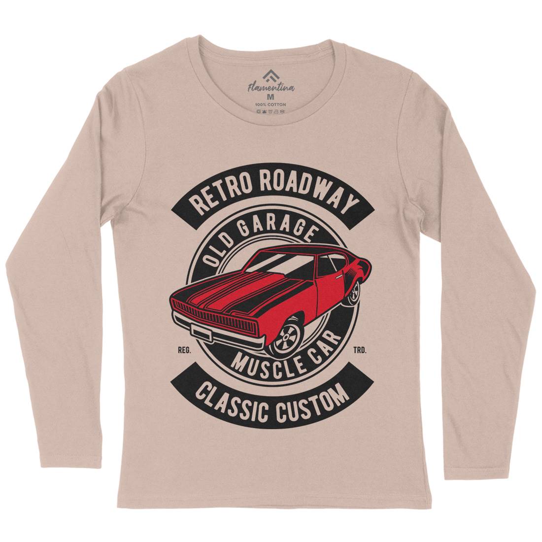 Retro Roadway Womens Long Sleeve T-Shirt Cars D568