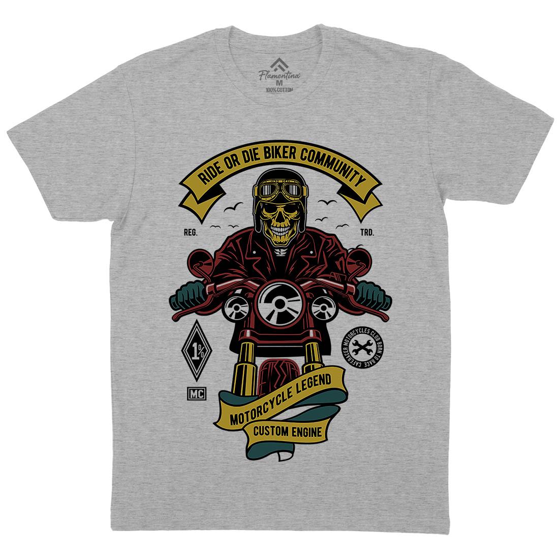 Ride Or Die Biker Club Mens Crew Neck T-Shirt Motorcycles D569