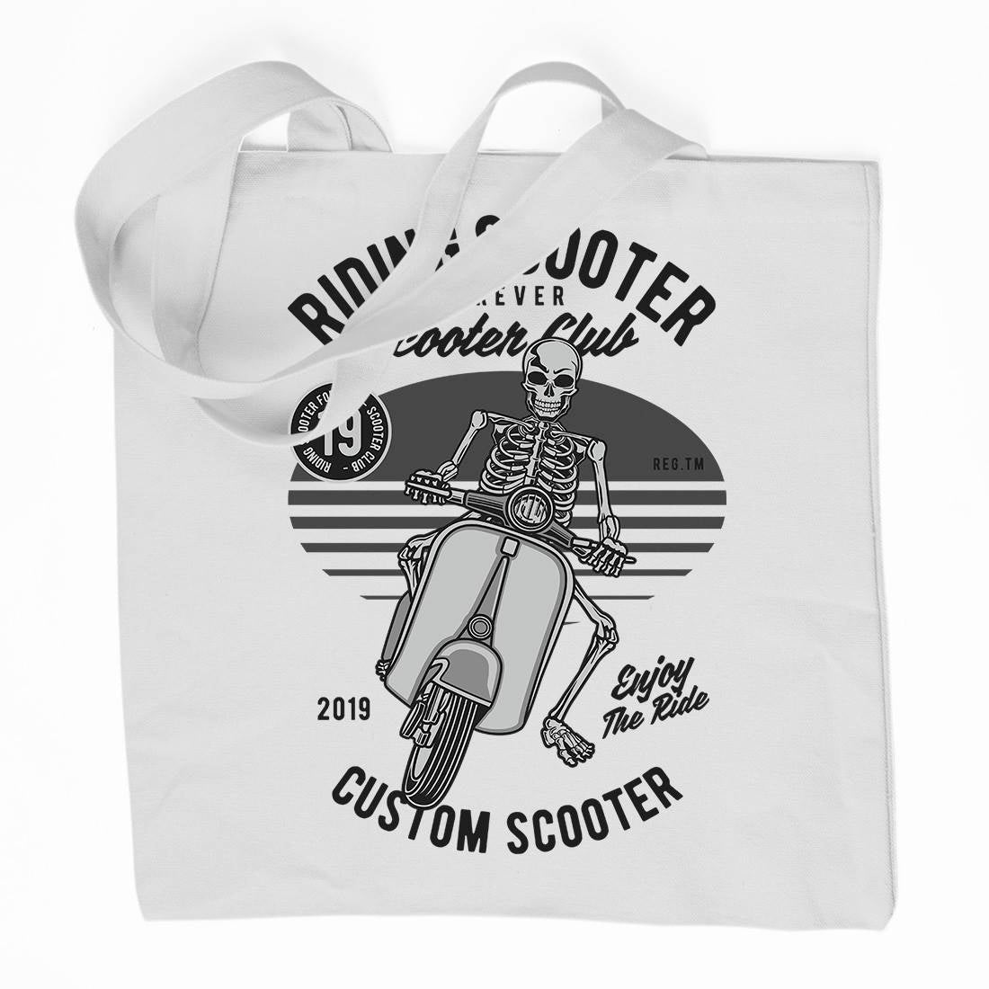 Riding Scooter Organic Premium Cotton Tote Bag Motorcycles D570