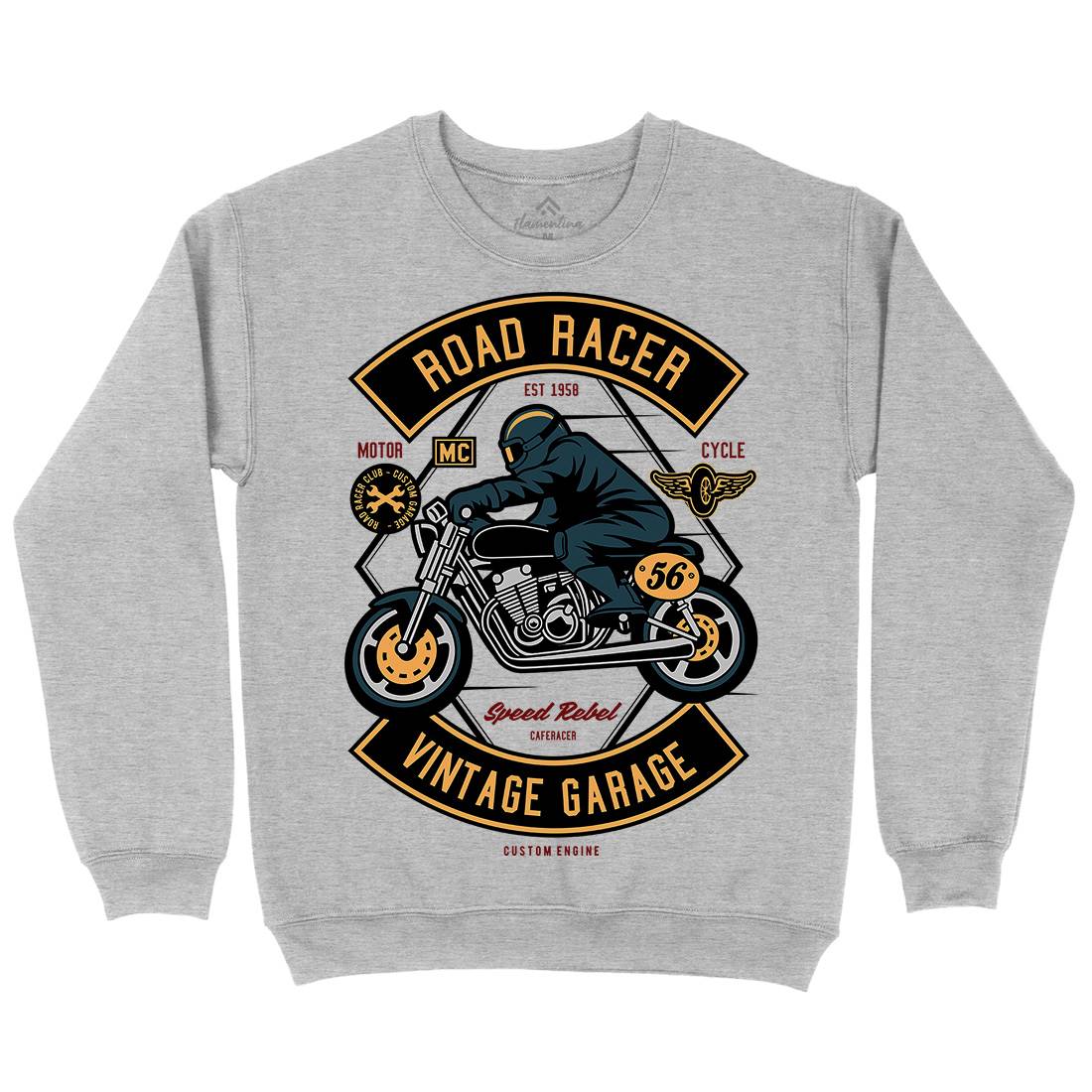 Road Racer Mens Crew Neck Sweatshirt Motorcycles D571