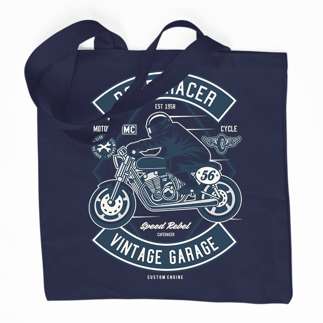 Road Racer Organic Premium Cotton Tote Bag Motorcycles D571