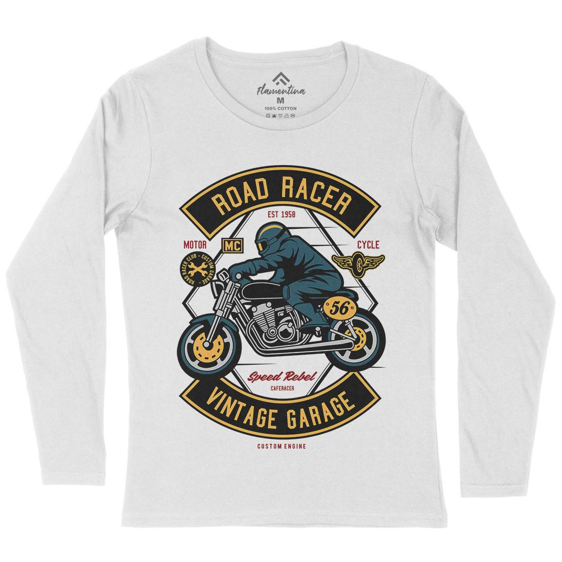 Road Racer Womens Long Sleeve T-Shirt Motorcycles D571