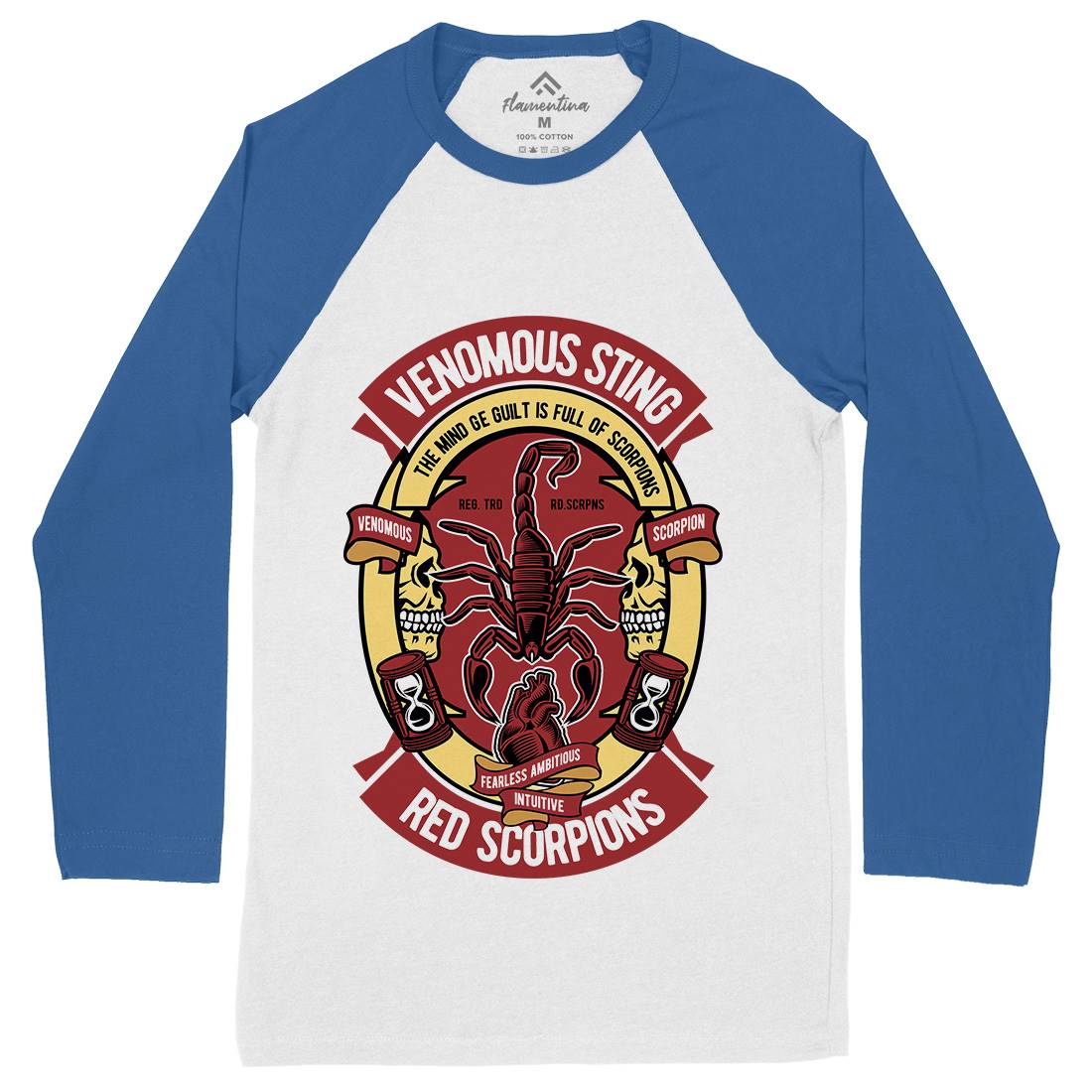 Red Scorpion Mens Long Sleeve Baseball T-Shirt Animals D572