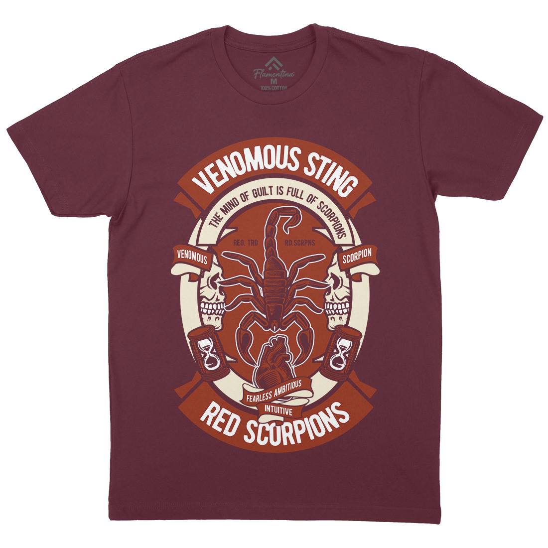 Red Scorpion Mens Organic Crew Neck T-Shirt Animals D572
