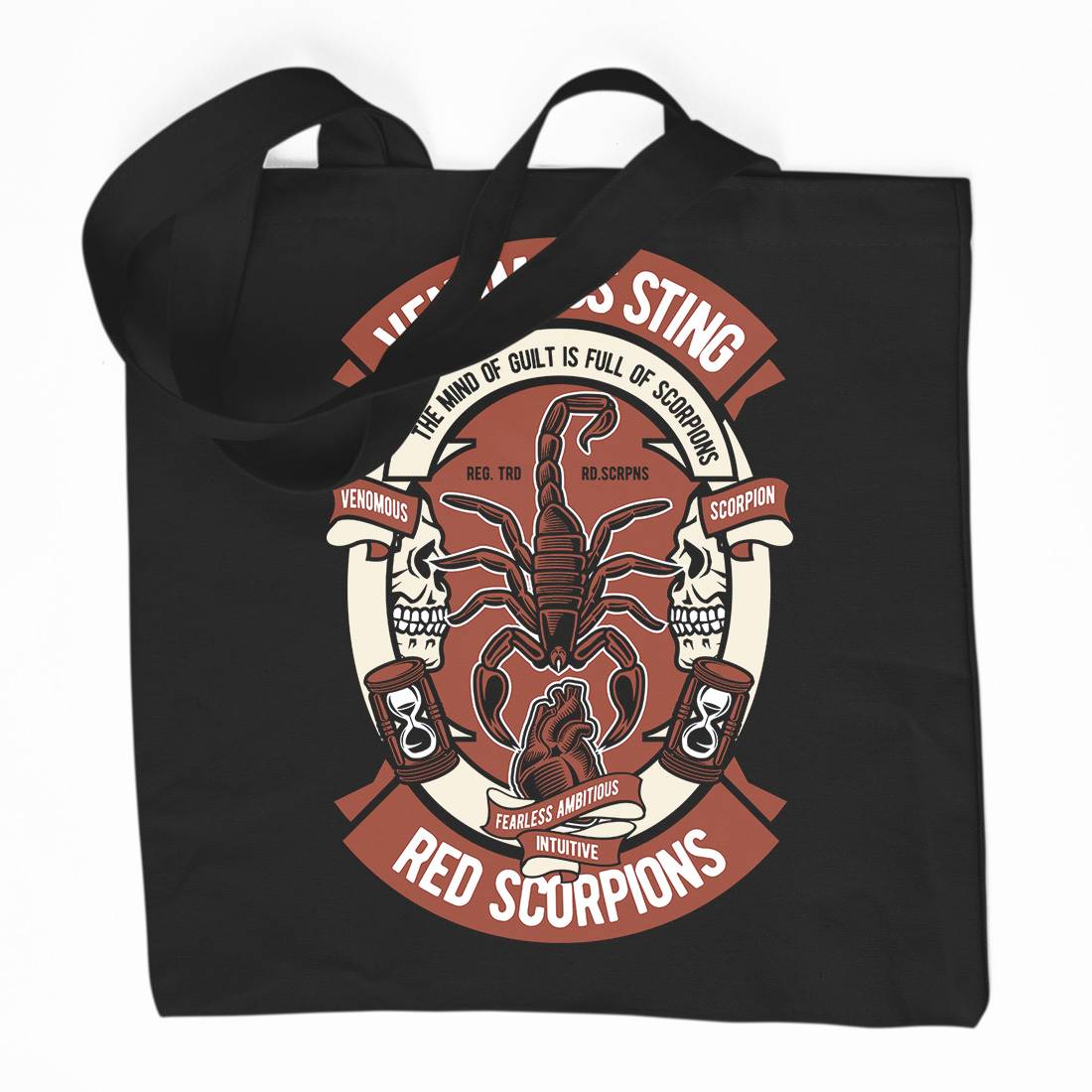 Red Scorpion Organic Premium Cotton Tote Bag Animals D572