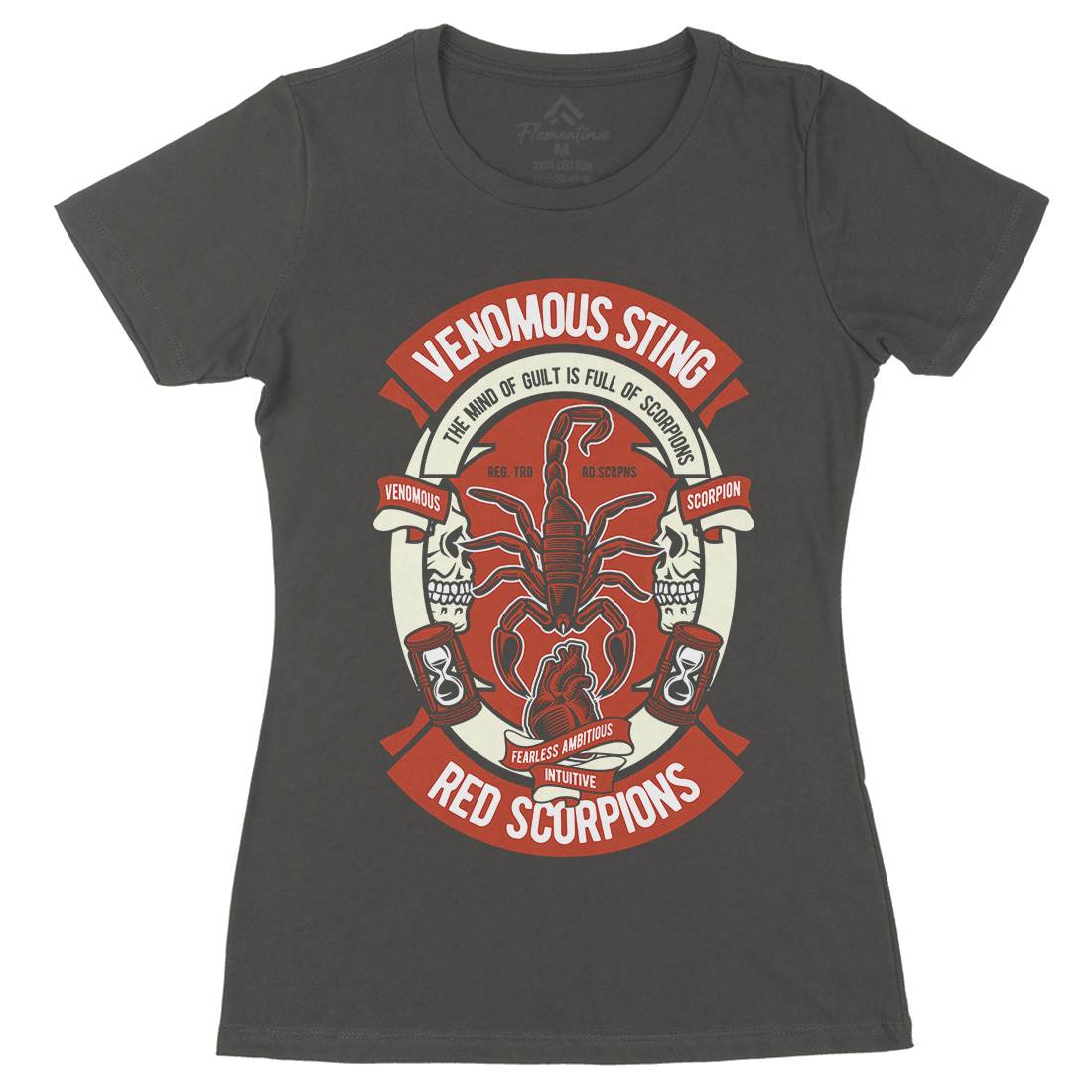 Red Scorpion Womens Organic Crew Neck T-Shirt Animals D572