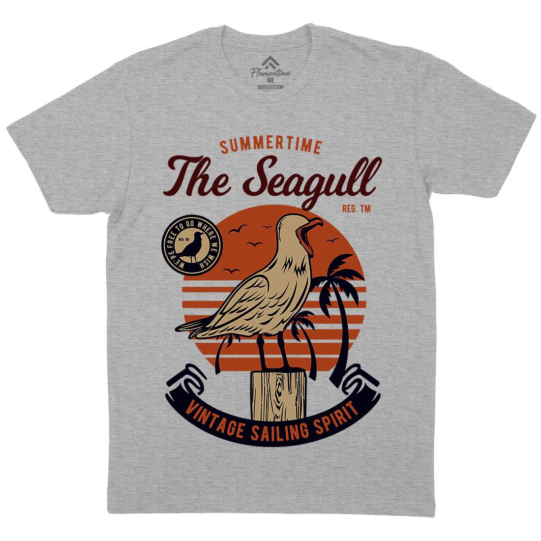 Seagull Bird Mens Crew Neck T-Shirt Animals D573
