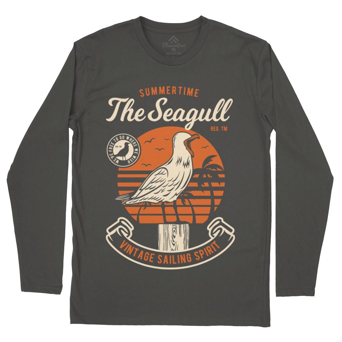 Seagull Bird Mens Long Sleeve T-Shirt Animals D573