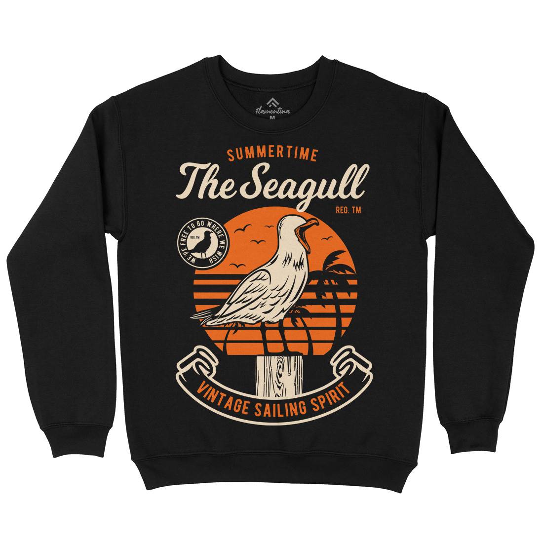 Seagull Bird Mens Crew Neck Sweatshirt Animals D573