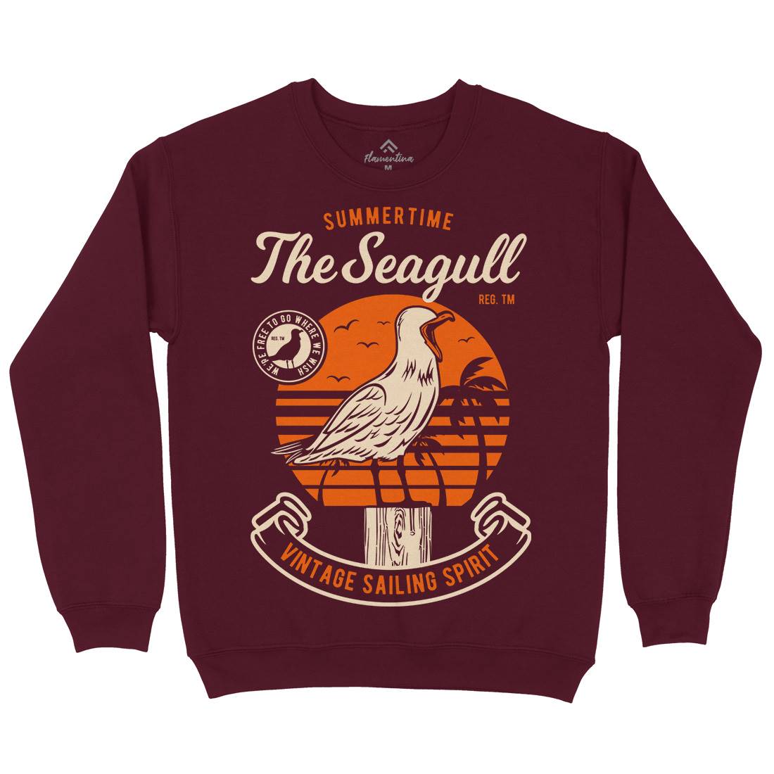 Seagull Bird Mens Crew Neck Sweatshirt Animals D573