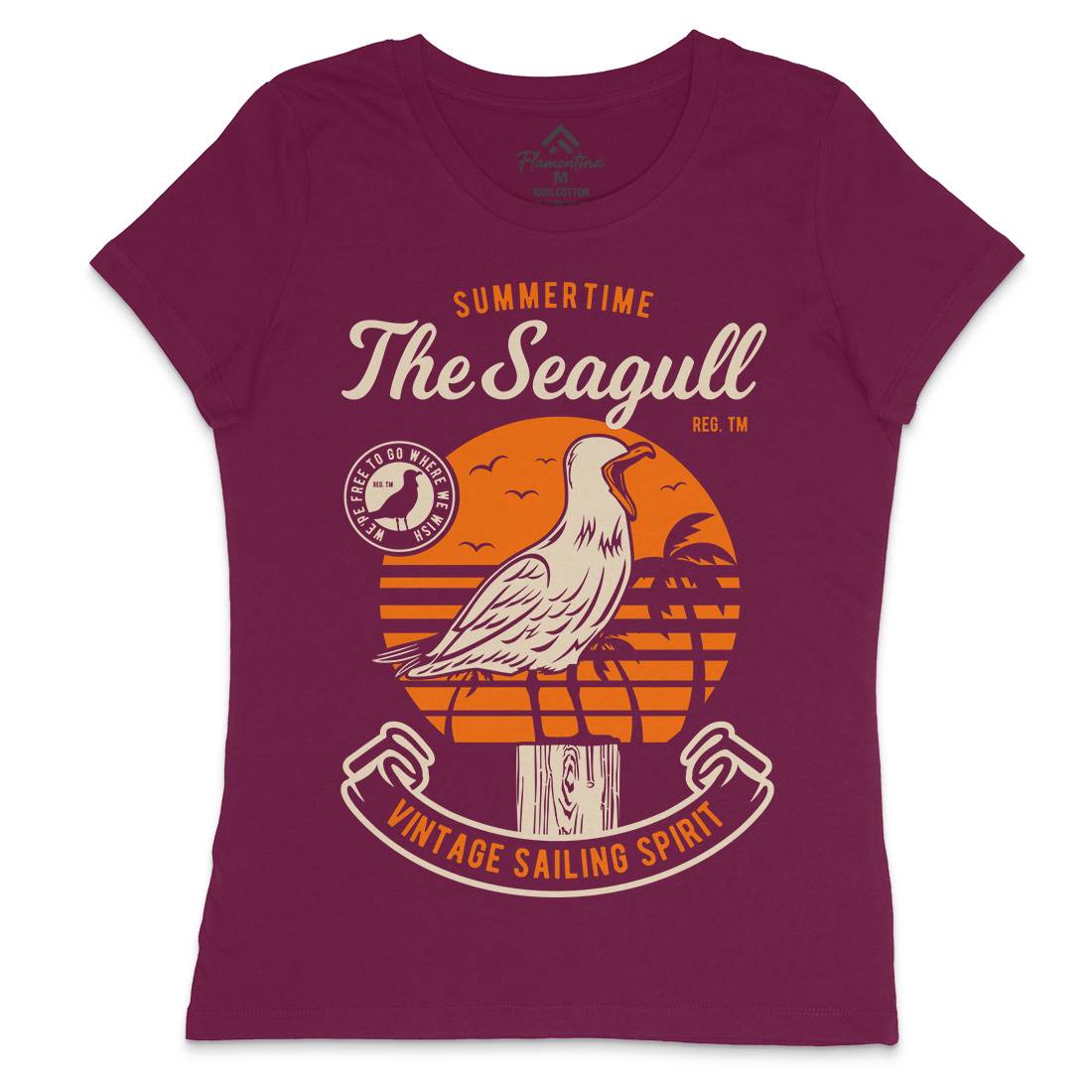 Seagull Bird Womens Crew Neck T-Shirt Animals D573
