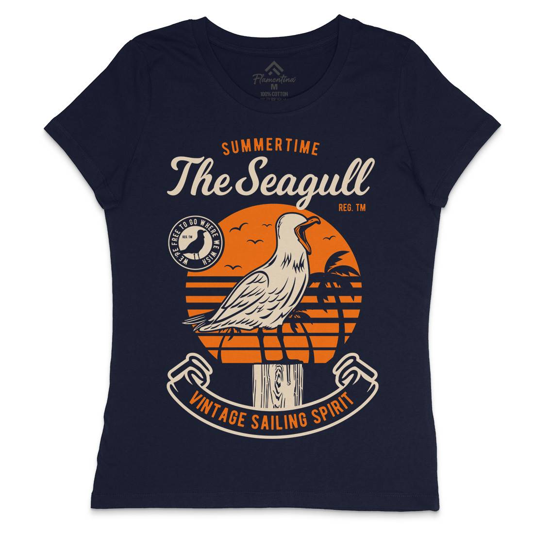Seagull Bird Womens Crew Neck T-Shirt Animals D573