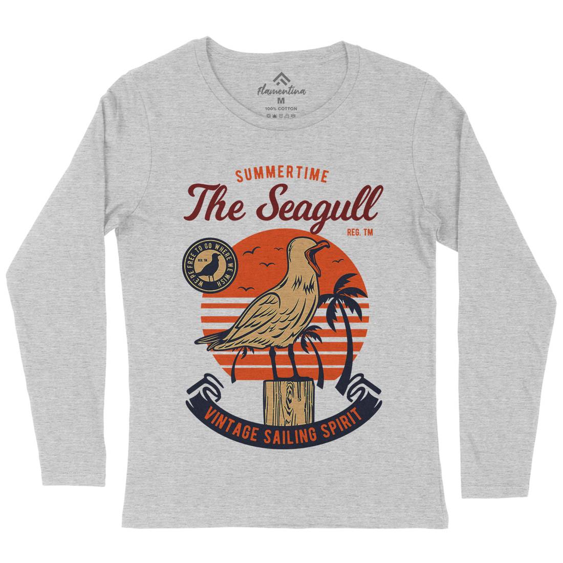 Seagull Bird Womens Long Sleeve T-Shirt Animals D573