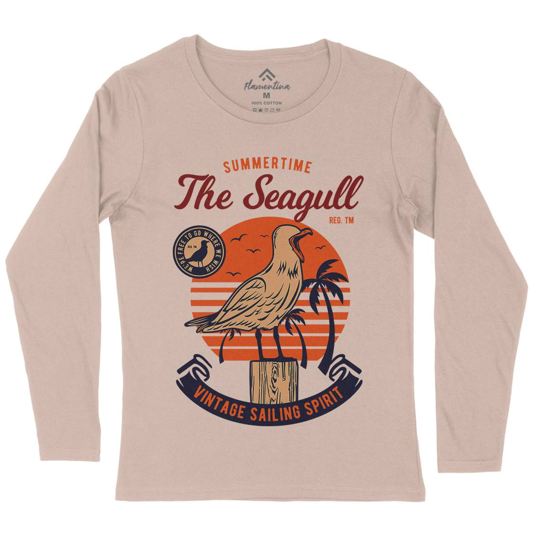 Seagull Bird Womens Long Sleeve T-Shirt Animals D573