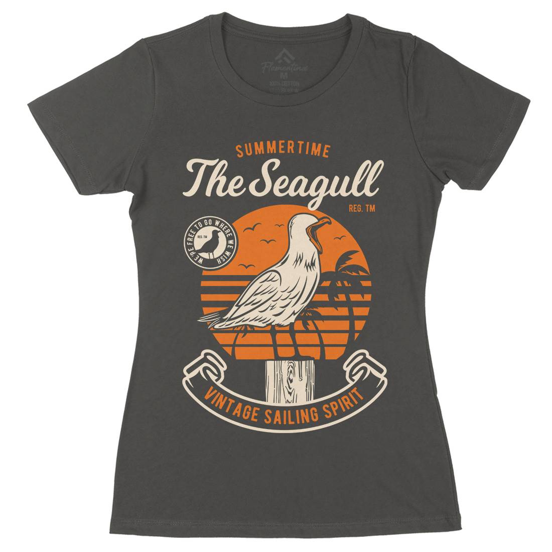 Seagull Bird Womens Organic Crew Neck T-Shirt Animals D573