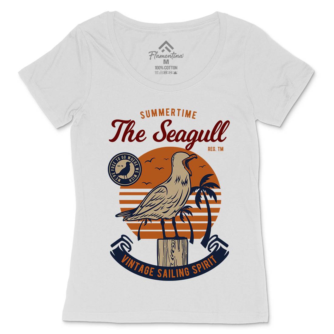 Seagull Bird Womens Scoop Neck T-Shirt Animals D573