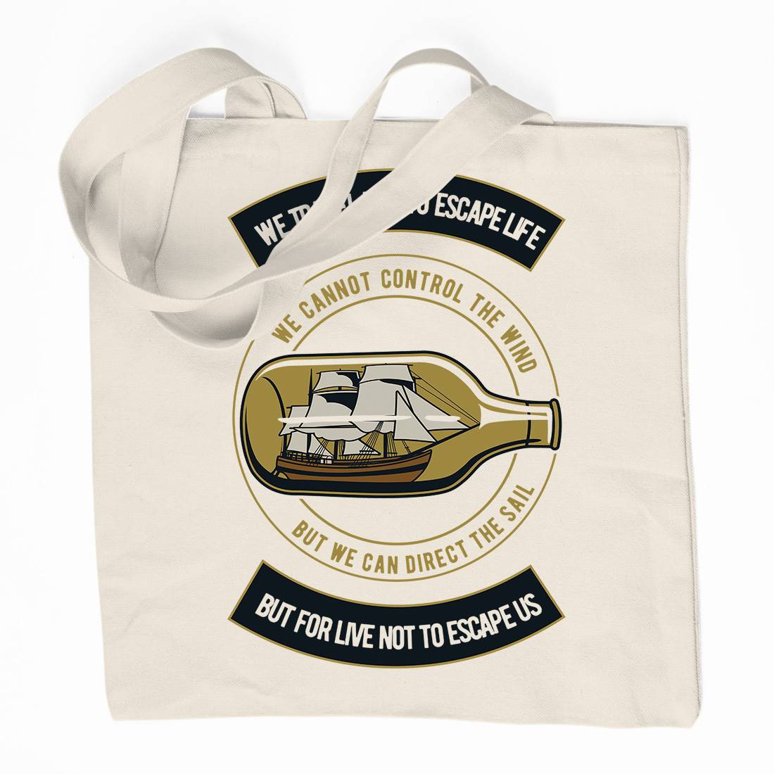 Ship An A Bottle Organic Premium Cotton Tote Bag Navy D574