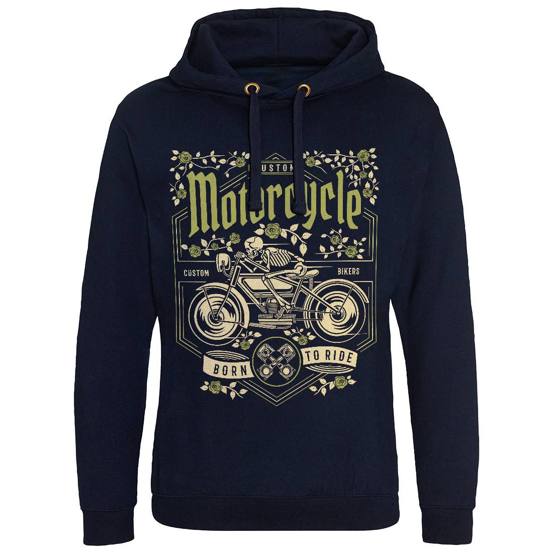 Skull Mens Hoodie Without Pocket Motorcycles D576