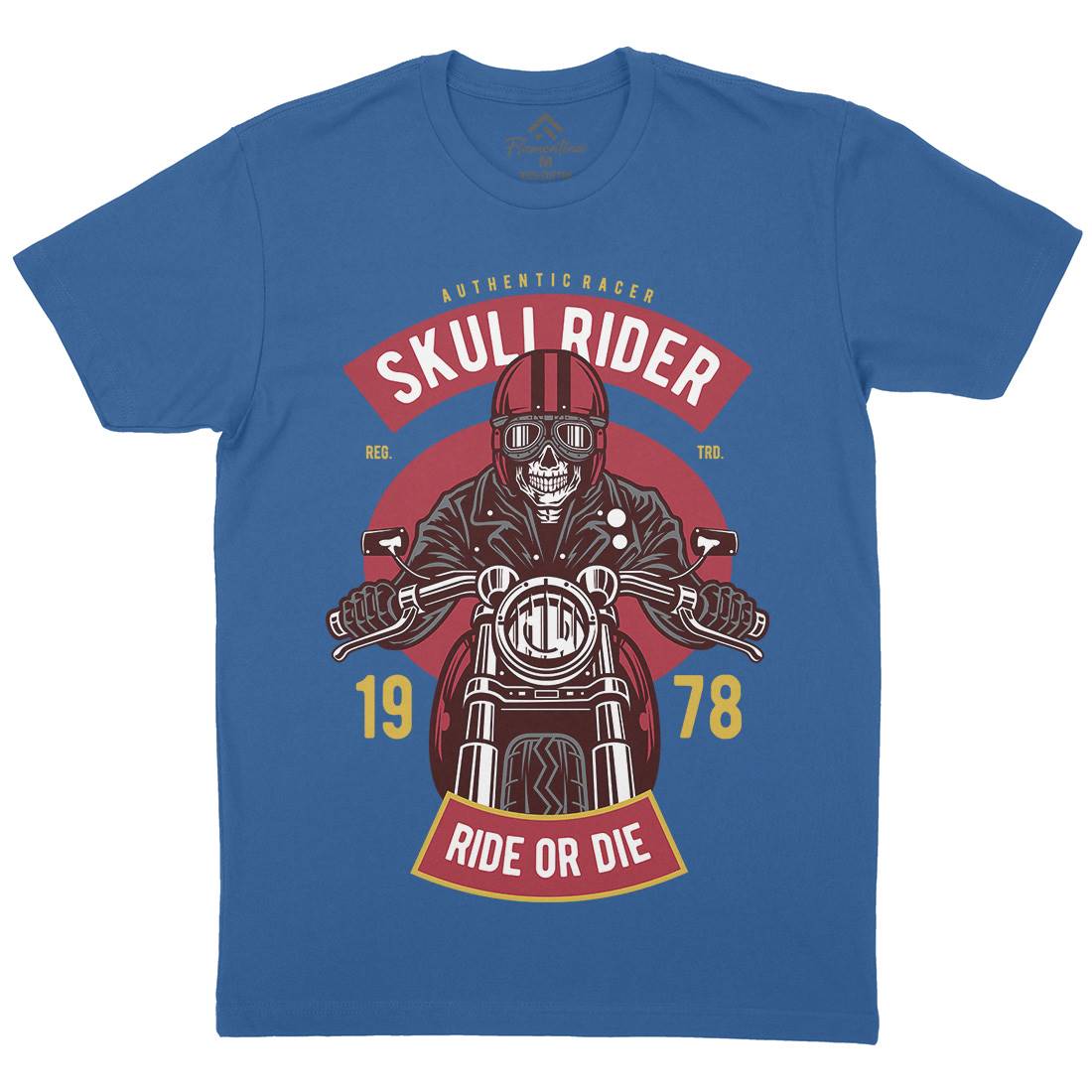 Skull Rider Mens Crew Neck T-Shirt Motorcycles D577