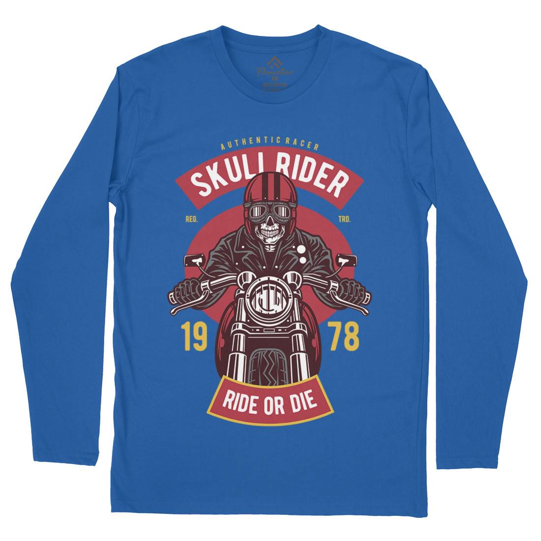 Skull Rider Mens Long Sleeve T-Shirt Motorcycles D577