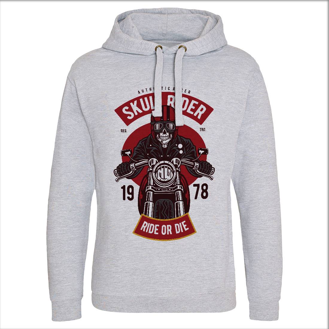 Skull Rider Mens Hoodie Without Pocket Motorcycles D577
