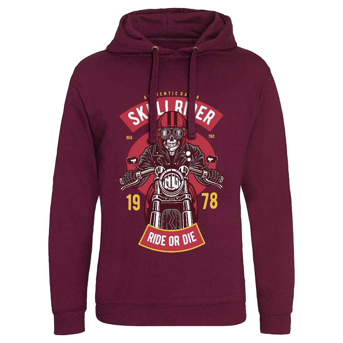 Skull Rider Mens Hoodie Without Pocket Motorcycles D577