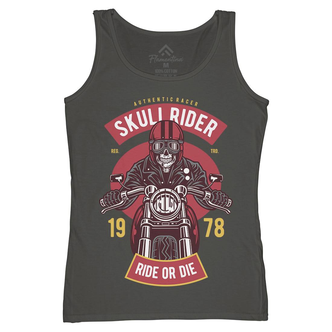 Skull Rider Womens Organic Tank Top Vest Motorcycles D577